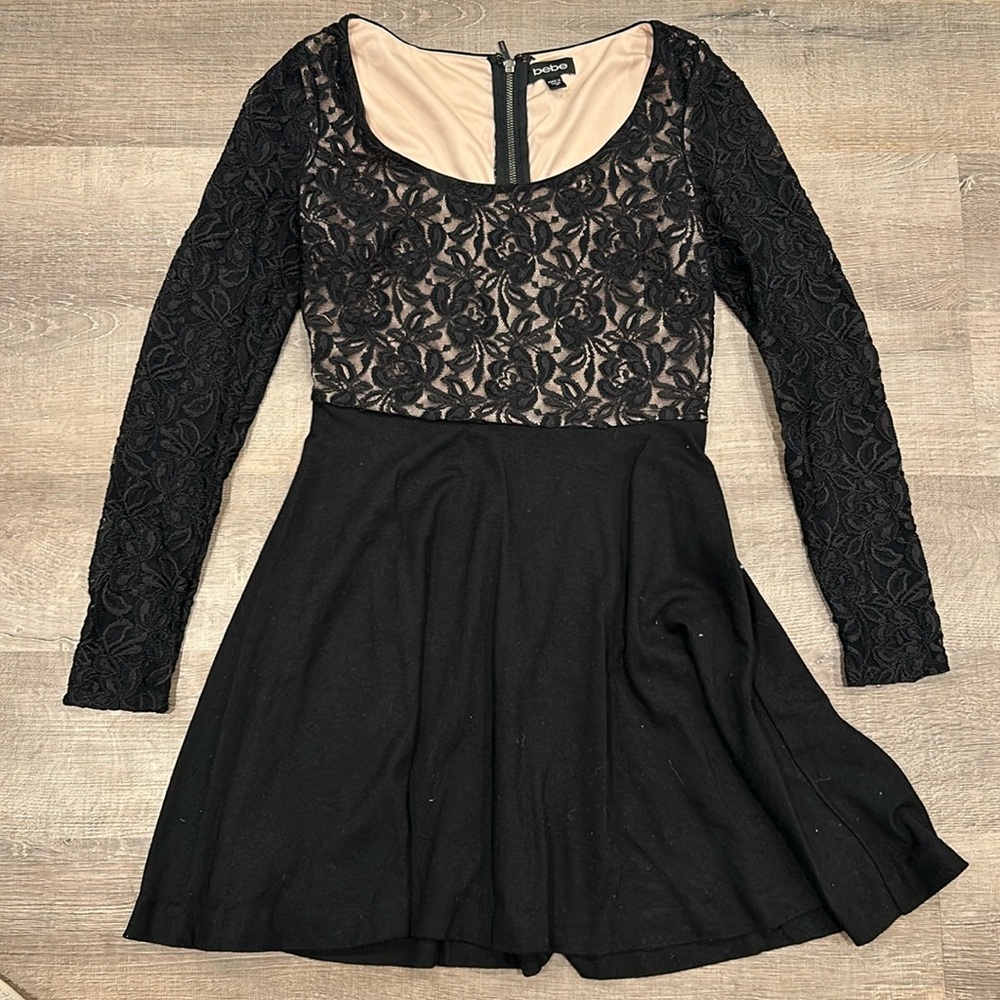 Bebe black lace dress size Medium